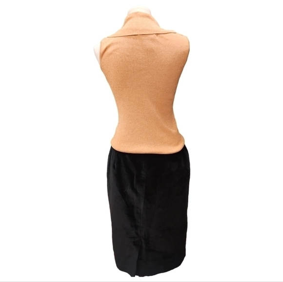 Joseph A Vintage Rose gold cowl neck silk and metallic sweater top sz Small - Picture 2 of 10